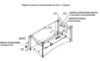 Ванна акриловая RADOMIR (Vannesa) Агата 2-01-0-0-1-224Р 150х70см пристенная
