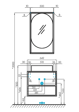 Тумба под раковину подвесная Акватон Лофт Фабрик 1A242301LTDY0 44х64,2х54см
