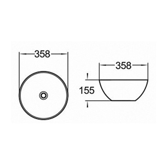 Раковина накладная Comforty 107MB 36х36см