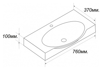 Раковина накладная SANITA LUXE Infinity INF76SLWB01 76х37см