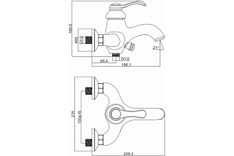 Смеситель для ванны Maxonor MN3276-7 чёрный
