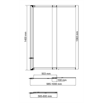 Стеклянная шторка на ванну WASSERKRAFT Main 41S02-100 LM Fixed 140х100см