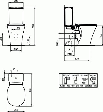 Чаша для унитаза IDEAL STANDARD CONNECT AIR E013701 без сиденья