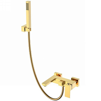 Смеситель для ванны Boheme Qubic 473-G золотой