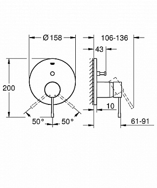 Смеситель для ванны GROHE Essence 24058EN1 сталь