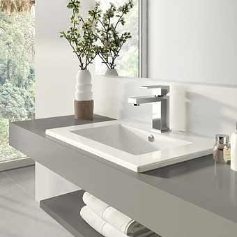 Раковина накладная SANITA LUXE Quadro QDR75SLWB01 75х47см