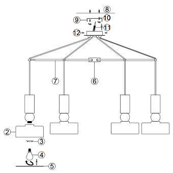 Светильник подвесной Maytoni Void MOD030PL-06GR 40Вт E14