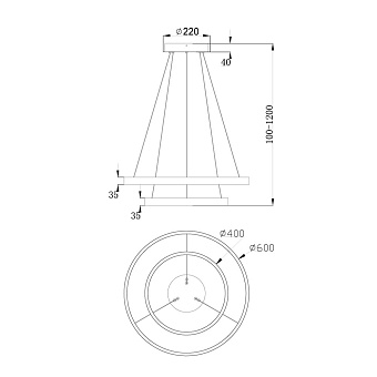Светильник подвесной Maytoni Rim MOD058PL-L55W4K 61Вт LED