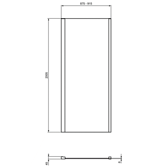 Реверсивная фиксированная панель 90 см Ideal Standard I.Life L T4865EO