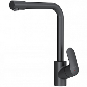 Смеситель для кухни AM-PM Like F8005722 поворотный излив чёрный