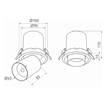 Спот встраиваемый Arlight PULL LGD-PULL-R100-10W Warm3000 (WH, 20 deg) 10Вт LED