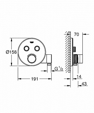 Смеситель для душа GROHE Grohtherm SmartControl 29120000 хром