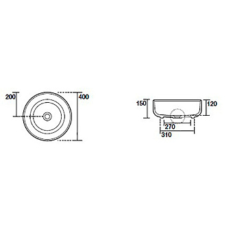 Раковина накладная Kerasan Nolita 534401 40х40см