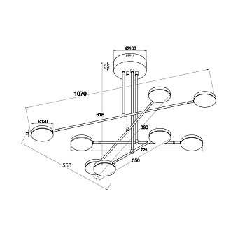 Светильник подвесной Maytoni Fad MOD070PL-L48B3K 46,7Вт LED