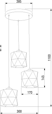 Светильник подвесной TK Lighting Siro 1045 60Вт E27