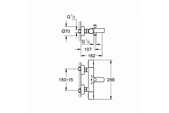 Смеситель для ванны GROHE Grohtherm 800 Cosmopolitan 34766000 хром