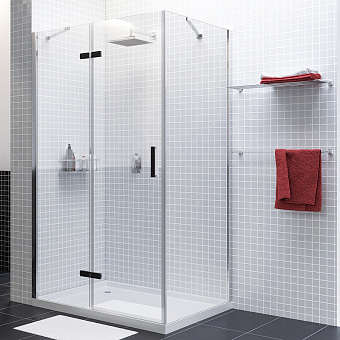 Угловое ограждение WASSERKRAFT Aller 10H10LBLACK MATT 200х120см стекло прозрачное