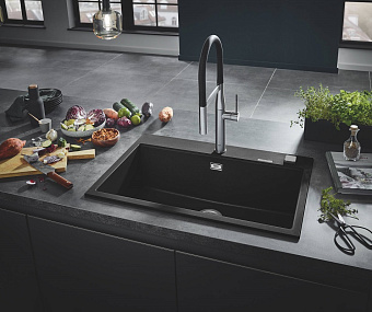 Мойка кухонная GROHE K700 31652AP0 78х51см чёрный матовый