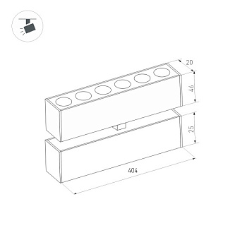 Магнитный трековый светильник Arlight Mag-Dots-Fold-25 034220 12Вт LED чёрный