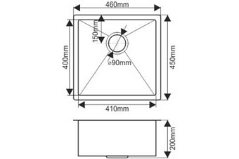 Мойка кухонная MELANA ProfLine D4645HG 46х45см золото