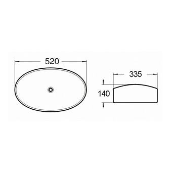 Раковина накладная Comforty 7756С 52х34см