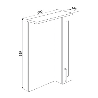 Шкаф зеркальный IDDIS Sena SEN6000i99 84х60х15,6см с подсветкой