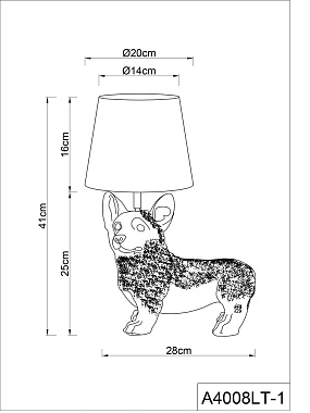 Настольная лампа Arte Lamp SCHEDAR A4008LT-1BK 40Вт E27