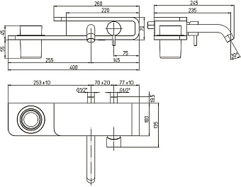 Смеситель для раковины Paini Pad PDCR208B0 хром