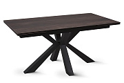Кухонный стол раскладной AERO 90х160х76см закаленное стекло/керамика/сталь Dark Oak