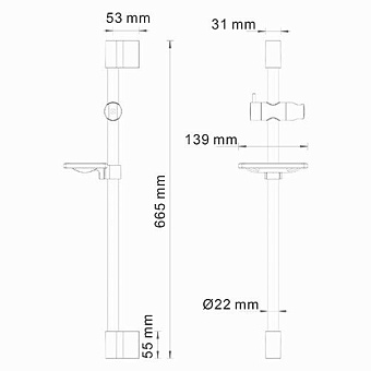 Штанга для душа WASSERKRAFT A063 хром
