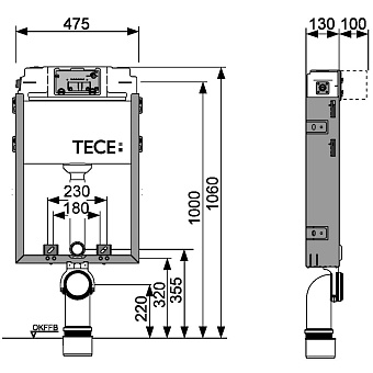 Бачок скрытый Tece TECEbox 9370000 10л