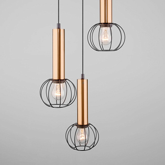 Светильник подвесной Eurosvet Parker 50178/3 черный/бронза 40Вт E27