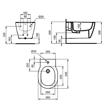 Биде подвесное IDEAL STANDARD CONNECT E772201