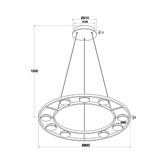Светильник подвесной Maytoni Fad MOD070PL-L63B3K 63,1Вт LED