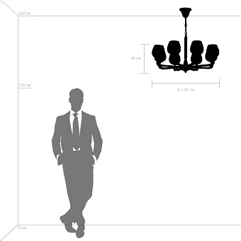 Люстра подвесная Lightstar Delta 706082 40Вт 8 лампочек E14