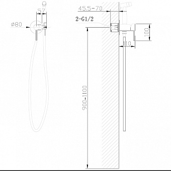 Гигиенический душ Abber Wasser Kreis AF8125 хром