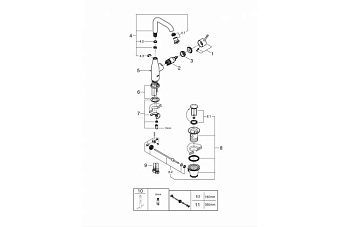 Смеситель для раковины GROHE Essence New 32628001 хром