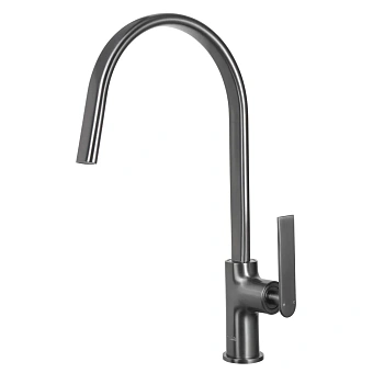 Смеситель для кухни Maxonor PL4086-9 поворотный излив серый