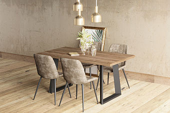 Кухонный стол раскладной AERO 90х160х75см ламинат/сталь White Wood