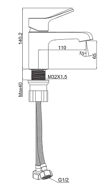 Смеситель для раковины Maxonor MN1078 хром