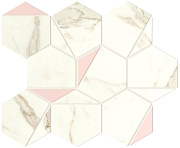 Керамическая мозаика Atlas Concord Италия Marvel Shine A4WS Calacatta Prestigio Rose Hex Silk 29х25,1см 0,437кв.м.