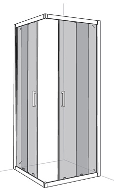 Угловое ограждение Azario ATLANTA AZ-AB4F 900 195х90см стекло прозрачное