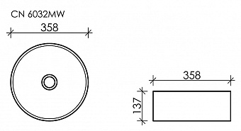 Раковина накладная Ceramica Nova ELEMENT CN6032MW 35,8х35,8см