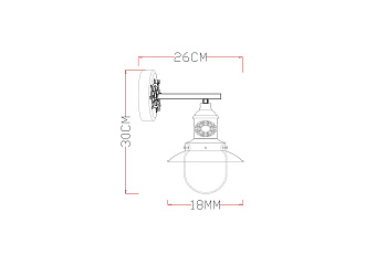 Светильник настенный Arte Lamp SAILOR A4524AP-1AB 60Вт E27