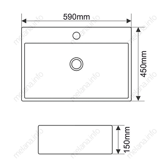 Раковина накладная MELANA 7295-805 59х45см