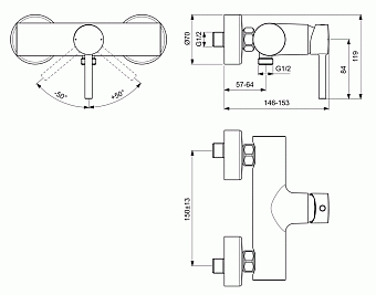 Смеситель для душа IDEAL STANDARD CERALINE BC200U5 матовый белый/хром