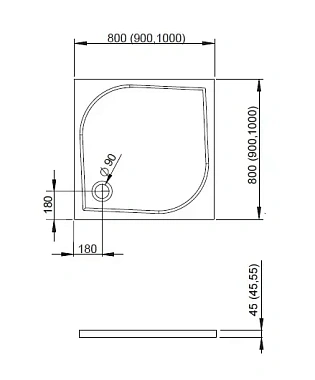 Душевой поддон RADAWAY Delos C 80х80см