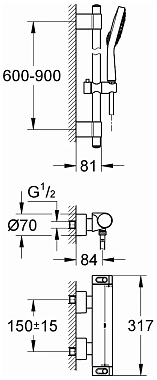 Душевая система GROHE Grohtherm 2000 34482001 хром