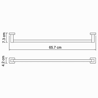 Полотенцедержатель WASSERKRAFT Lippe K-6500 K-6530 хром 65,7см