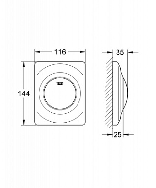 Панель смыва GROHE Surf 38808000 хром